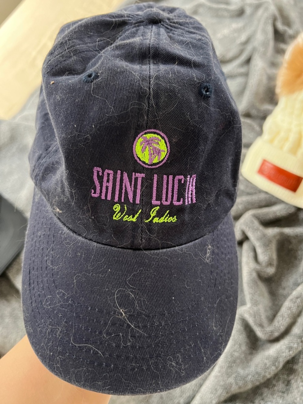 Saint Lucia Embroidered Navy Baseball Cap